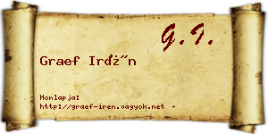 Graef Irén névjegykártya
